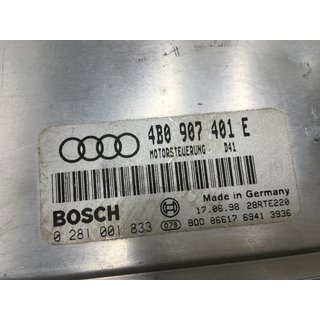 Original Audi A6 C5 Motorsteuergerät Steuergerät Motor 4B0907401E 0281001833